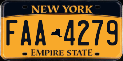 NY license plate FAA4279