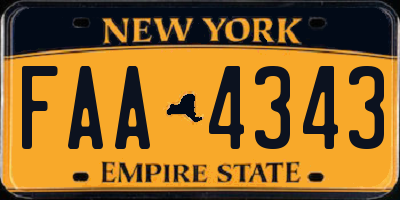 NY license plate FAA4343