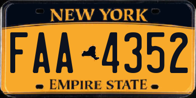 NY license plate FAA4352