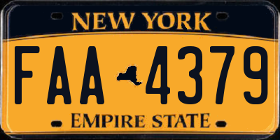 NY license plate FAA4379