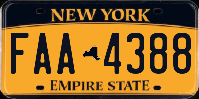 NY license plate FAA4388