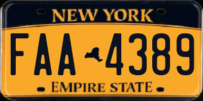 NY license plate FAA4389