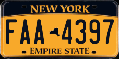 NY license plate FAA4397
