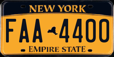 NY license plate FAA4400