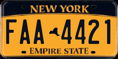 NY license plate FAA4421