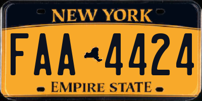 NY license plate FAA4424