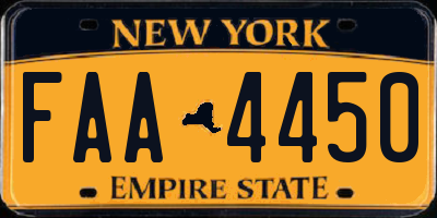 NY license plate FAA4450