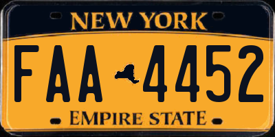 NY license plate FAA4452