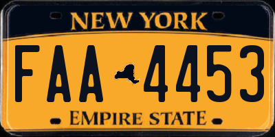 NY license plate FAA4453