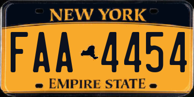 NY license plate FAA4454