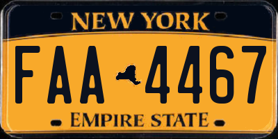 NY license plate FAA4467