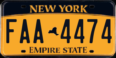 NY license plate FAA4474
