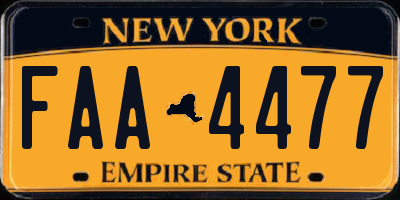 NY license plate FAA4477