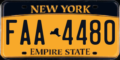 NY license plate FAA4480