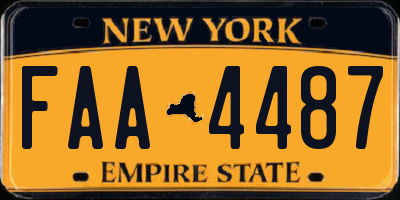 NY license plate FAA4487
