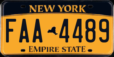 NY license plate FAA4489