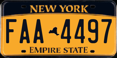 NY license plate FAA4497