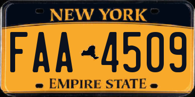NY license plate FAA4509