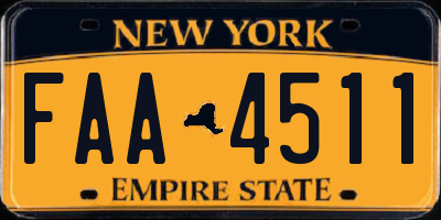 NY license plate FAA4511