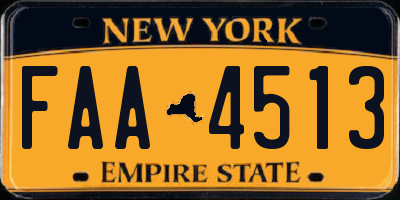 NY license plate FAA4513