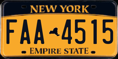 NY license plate FAA4515