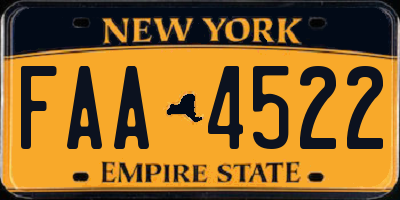 NY license plate FAA4522