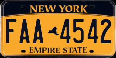 NY license plate FAA4542