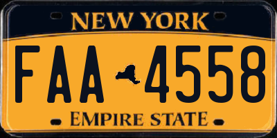 NY license plate FAA4558