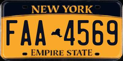 NY license plate FAA4569
