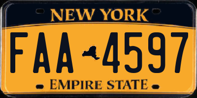 NY license plate FAA4597