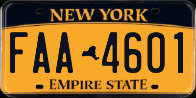 NY license plate FAA4601