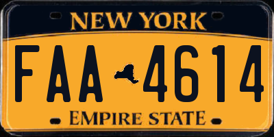 NY license plate FAA4614