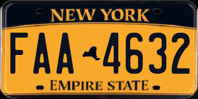 NY license plate FAA4632