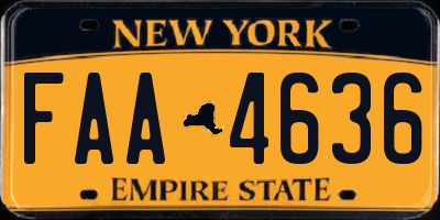 NY license plate FAA4636