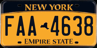 NY license plate FAA4638
