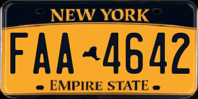 NY license plate FAA4642