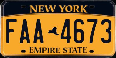 NY license plate FAA4673