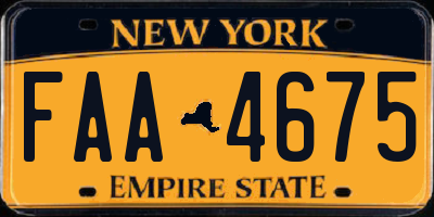 NY license plate FAA4675