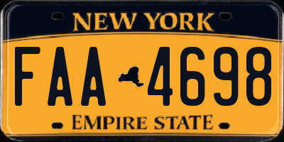 NY license plate FAA4698