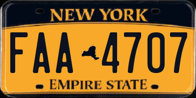 NY license plate FAA4707