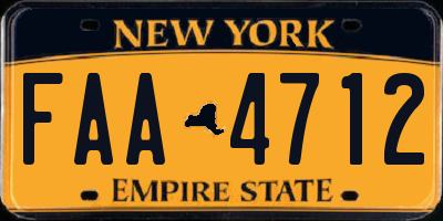 NY license plate FAA4712