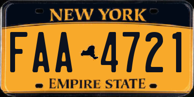NY license plate FAA4721