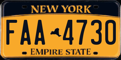 NY license plate FAA4730
