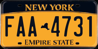 NY license plate FAA4731