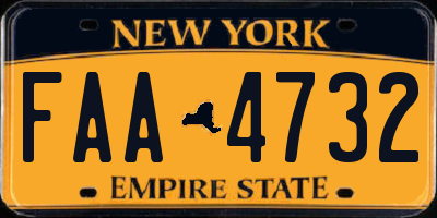NY license plate FAA4732