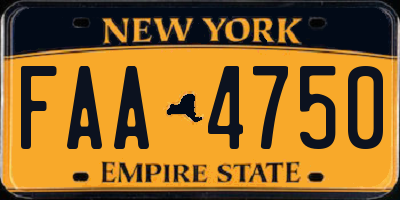 NY license plate FAA4750