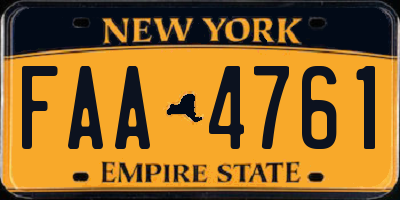 NY license plate FAA4761