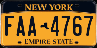 NY license plate FAA4767