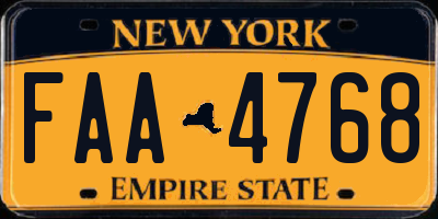 NY license plate FAA4768