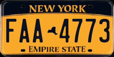 NY license plate FAA4773